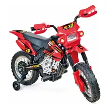 Mini Motinha Elétrica Infantil Motocross Para Crianças Voltagem Do Carregador 110v/220v Cor Vermelha Homeplay 244