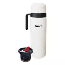 Termo Cuori 1 Lt Acero Inox Con Asa Tapon Cebador Tero Color Blanco