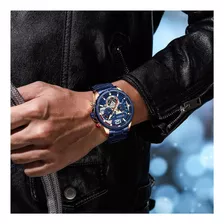 Relojes De Hombre Curren 8395 Oa Deportivo Cronografo Caja Color De La Malla Azul Color Del Bisel Azul Color Del Fondo Azul