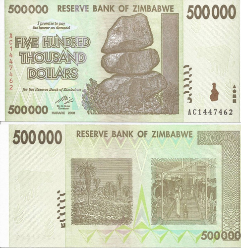 Zimbabwe - Fn. 366 - K. 76 - $ 500.000 - Piedra - 2008 - Unc