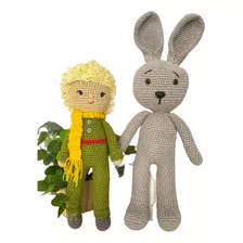 Coelho E Boneco Pequeno Príncipe Crochê Amigurumi Infantil 