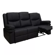 Sillón Sofa Elegante Reclinable Manual 3 Puestos Viktor 