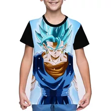 Camiseta/camisa Infantil Vegito Sayajin Blue - Dragon Ball