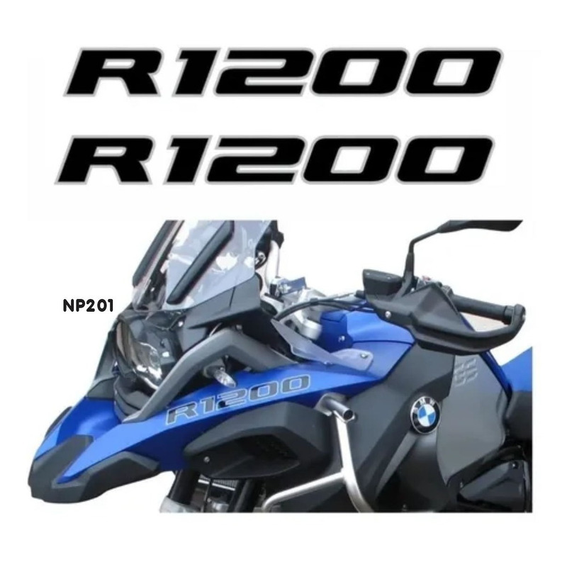 Espaço Warrior- Adesivo Tanque BMW R1200/R1250GS Standart Preto/Prata