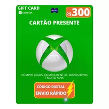 Gift Card Xbox Cartão Presente Microsoft Live R$ 300 Reais