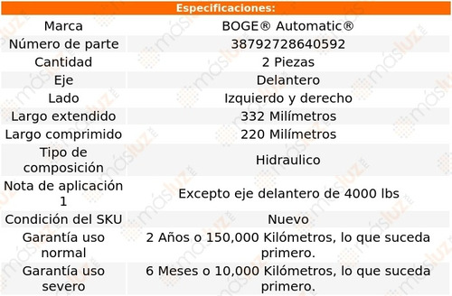 Set 2 Amortiguadores Del Boge D350 Rwd V8 5.9l 81 Al 92 Foto 2