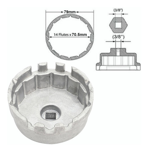 Llave Para Quitar Filtro De Aceite Toyota Corolla,rav4,prius Foto 5