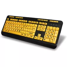 Teclado Con Letras Grandes / Amarillo Fluorescente | Adesso