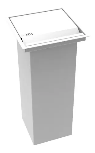Lixeira Quadrada Para Embutir Na Bancada 10l - Cor: Branco Branco