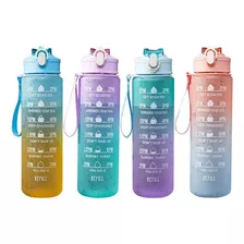 4 Botes Vasos Para Agua Motivacionales Deportivos 900ml