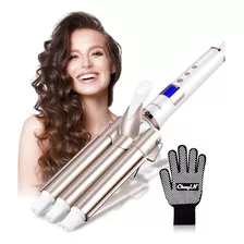 Ckeyin 3 Barril Curling Iron Wand Hair Waver Con Lcd 16 Pant