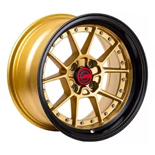 Ams 15x8.25 4x100 Et0 Matte Yellow Gloss Black (4 Llantas)