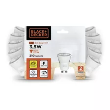 Kit 10 Lâmpadas Led Mini Dicroica Mr11 3,5w Amarela - B+d