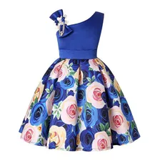 Vestido Formal De Fiesta De Cumpleaños Para Niña Con Flores