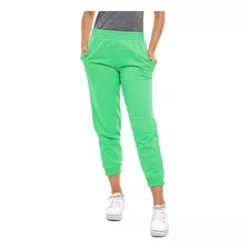 Calça Moletom Feminina Jogger Cós Alto Bolso Lateral