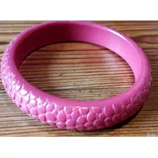 Vintage Pulsera Baquelita Rosa Intenso 8 Cm X 6.5 Cm Interno