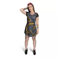 Vestido Feminino Serpente 3d Swag Tumblr Cobra Répteis 