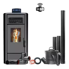 Estufa Pellet Kroner 10 Kw + Wifi + Kit Pared+ Asp Regalo