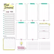 Pizarra Plan Semanal / Organizador De Tareas / Planner Week