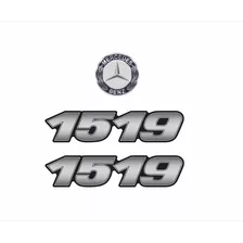 Kit Adesivo Emblemas Compatível Mercedes Benz 1519 Krt70