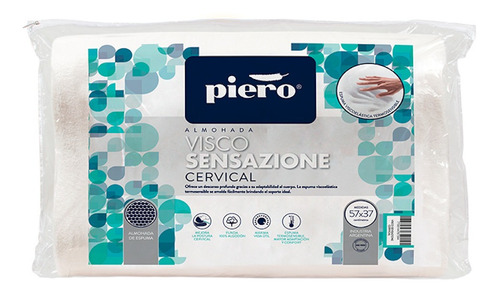 Almohada Piero Visco Sensazione Cervical Cervical 57cm X 37cm Color Blanco