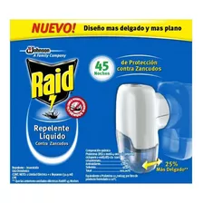 Raid 45 Noches Aparato + Repuesto Líquido Mata Mosquitos