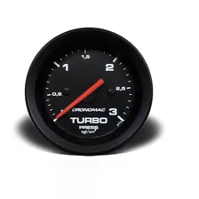 Manômetro Pressão Turbo 3kg Street Preto 52mm Cronomac