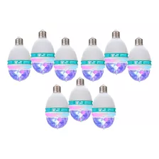 Foco Bombillo Giratorio Led Multicolor Disco Fiestas Pack 9u