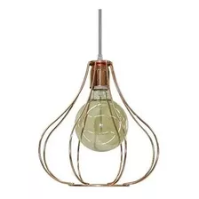 Colgante Jaula 1 Luz Flor Cobre Vintage Deco Apto Led