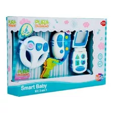 Kit Smart Baby 3 Em 1 Azul Pura Diversao Yestoys 20074