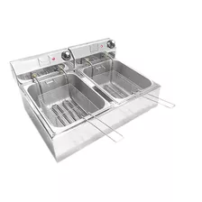 Fritadeira Eletrica Profissional Dupla 14 L 6000w Aço Inox