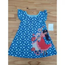 Vestido Infantil Manga Curta Azul Disney Elena Avalor Tam 2