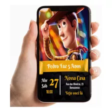 Convite Digital P/ Whatsapp Aniversário Tema Woody Toy Story