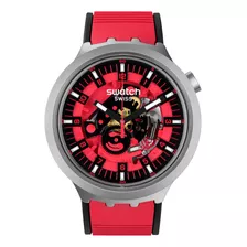 Reloj Swatch Red Juicy Color De La Correa Rojo Color Del Bisel Gris Color Del Fondo Rojo