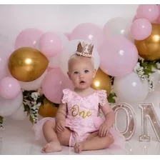 Set Meluco Elegante + Corona Primer Año Cumpleaños Bebé 