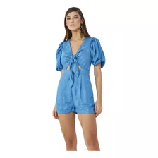 Macaquinho Colcci Jacquard V23 Azul Feminino