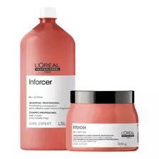 Kit Loreal Inforcer Shampoo 1500ml + Mascara 500gr