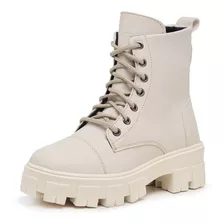 Bota Feminina Coturno Falcucci Blogueira Tratorada Militar