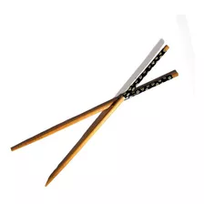 Kit Com 5 Pares De Hashi De Bambu Decorado P/ Sushi Sashimi
