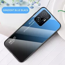 Capa Case Capinha Color Glass Azul Para Xiaomi 11t Pro 6.67