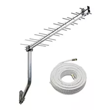 Antena Digital 4k3d Primetech 28elementos+suporte/10mts Fio