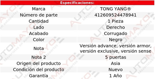 Un Estribo Derecho Corrug Tong Yang X-trail Nissan 2015-2017 Foto 2