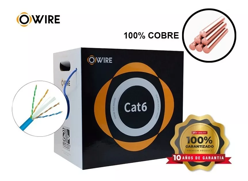 Cable Utp Cat 6 100% Cobre 0.5mm - 10 Años Gar Certificado