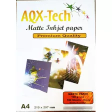 Papel Mate A4 Inkjet Aqx-tech 108gr X 100 Hojas