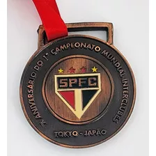 Medalha Em Bronze São Paulo Comemorativa 10 Anos 1o. Mundial