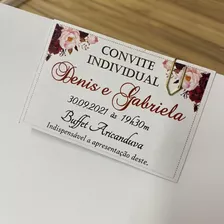100 Convites Individual Casamento 4x6cm + 100 Mini Clips