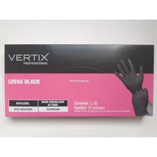 Luva Black Preta Vertix Látex Reutilizável P M G Caixa 10 Un