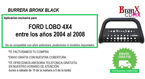 Burrera Tumbaburros Bronx Black Ford Lobo 4x4 2004-2008 Foto 9