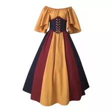 Vestido Gótico Medieval Em Patchwork De Manga 3/4