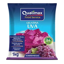 Gelatina Em Pó Qualimax Uva 1kg - Kit 2 Pacotes